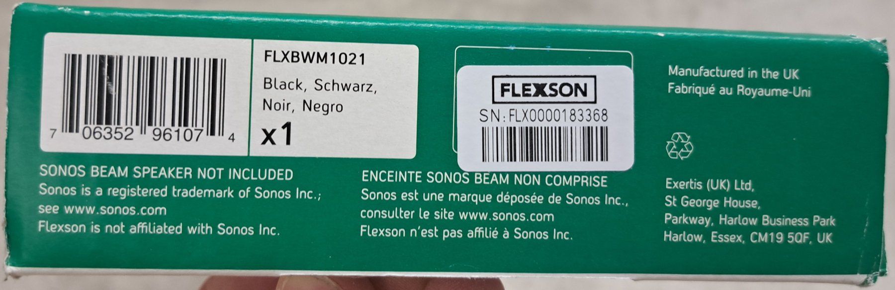 Supporti a parete: Sonos Beam B-WM Wandhalterung schwarz von Flexson neu – Nuovo e nell'imballaggio originale da Seuzach venduto da poccolino 2