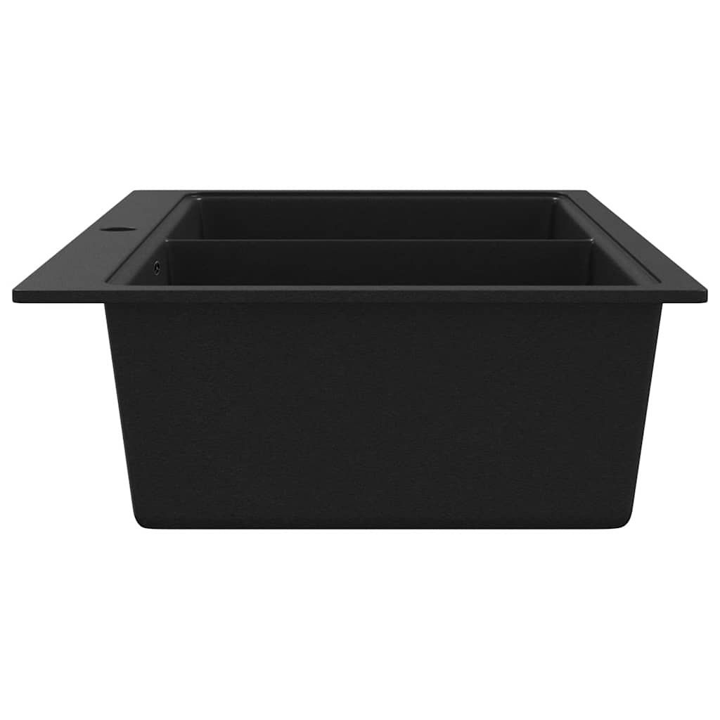 Lavabi & lavandini: Granitspüle Doppelbecken Schwarz – Nuovo e nell'imballaggio originale da Baar venduto da vidaxl 4