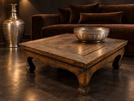 Antique Handmade Wooden Opium Table – 63 × 63 cm  Antique
