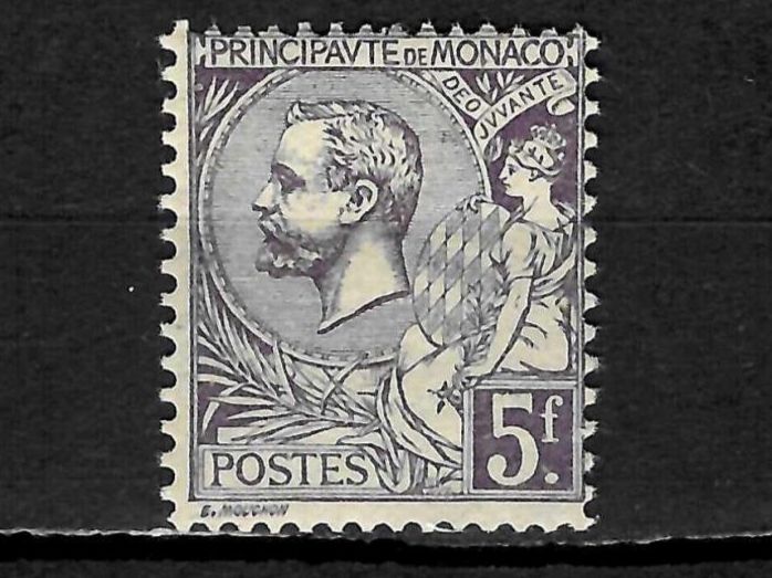 Tous les timbres: 1920 Monaco 5 Franc Violet /** – Neuf (Voir description) à Sorengo par eme_wk9w