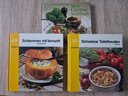 3 Silva Kochbücher, Schweizer Küche, Gemüse