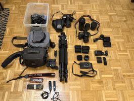 Foto-Set: Canon EOS 20D + EOS 650, Olympus PEN, Stativ & Meh