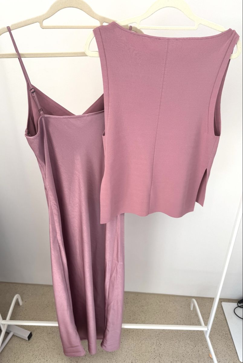 Ted Baker Robes: Ted Baker MACHAR 2-in-1 Satinkleid & Stricktop Rosa  – Neuf avec emballage d'origine à Zürich par di_archive 6