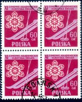 1956 11. CHAMPIONSSHIP-SPORT POLEN 4ERBLOCK GESTEMPELT-EA104