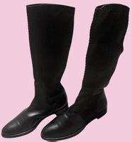 Schwarze Lederstiefel, Gr. 38.5, Top😍