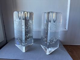 Paar Vintage-Iittala-Glas-Kerzenständer -Archipelago-Serie
