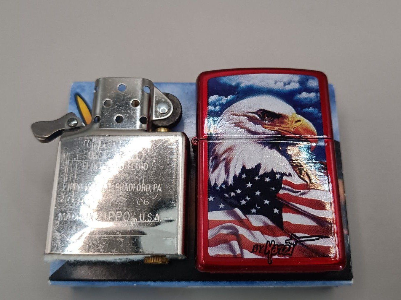 Zippo Accendini: Zippo Mazzi Eagle red box NEW – Nuovo e nell'imballaggio originale da Pampigny venduto da Calypso06 2