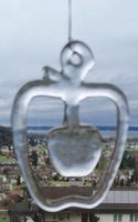Fensterbild aus Glas Apfel klein