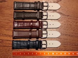 5 x 20mm Bracelet de montre en cuir