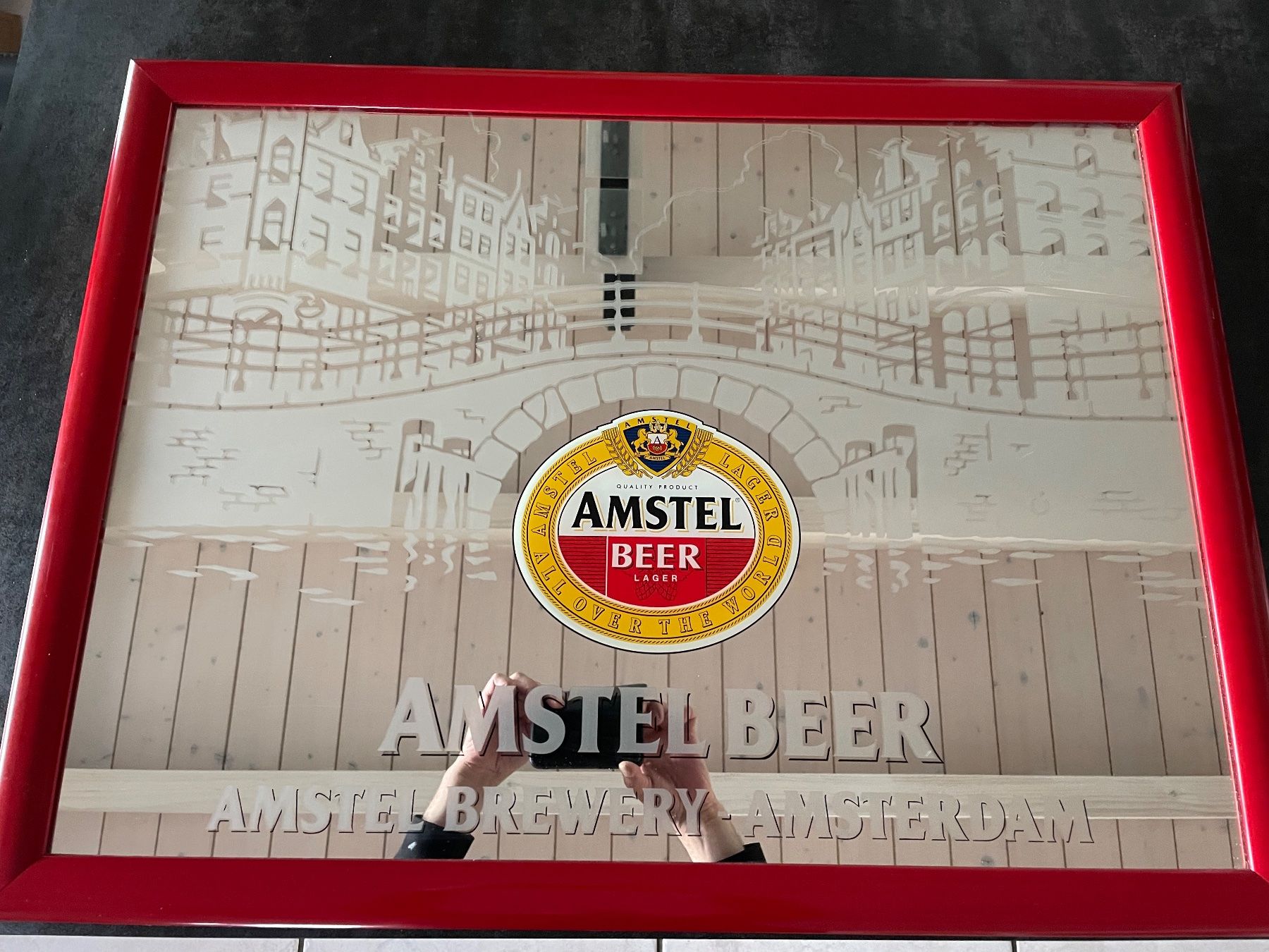 Spiegel: Ancien Miroir Publicitaire Amstel Beer – Gebraucht aus Vallamand von Bricbracbroc82 2