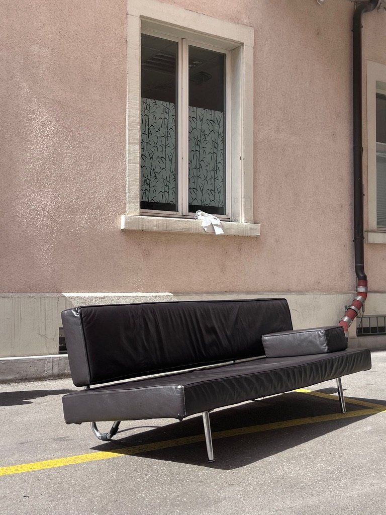 Divani: Designer Leder-Sofa / Bettsofa EA-616 von Ernst Ambühler – Usato da Zürich venduto da aninasch