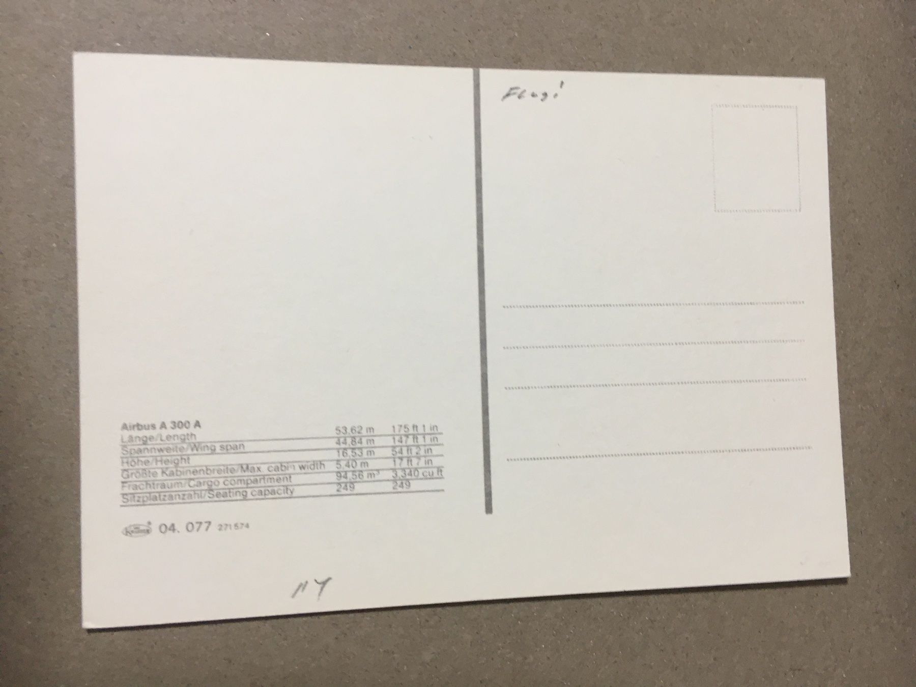 Cartoline postali: AK Flugzeug Airbus A 300 A – Usato da Küttigen venduto da Melisch1000 1