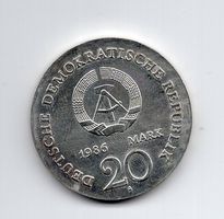 (2258) DDR, 20 Mark, 1986, Grimm