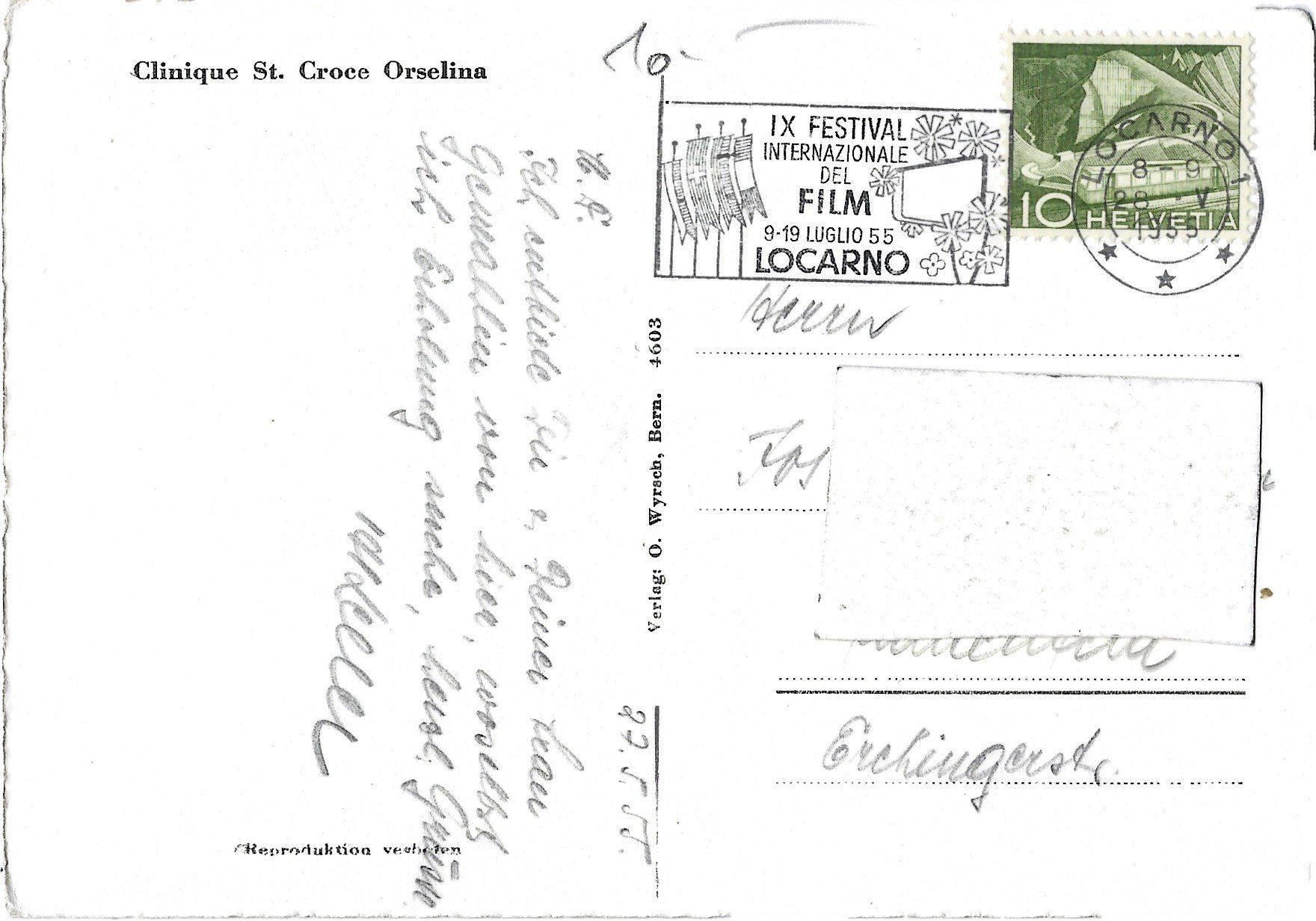 Cartoline postali: Clinique  St.  Croce  Orselina – Usato da Bütschwil venduto da Jackson1A 1