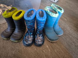 3 Paar Kinder Gummistiefel verschiedene Grössen  22/24/25