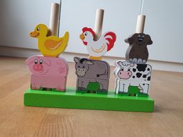 Holz Steckspiel Bauernhof