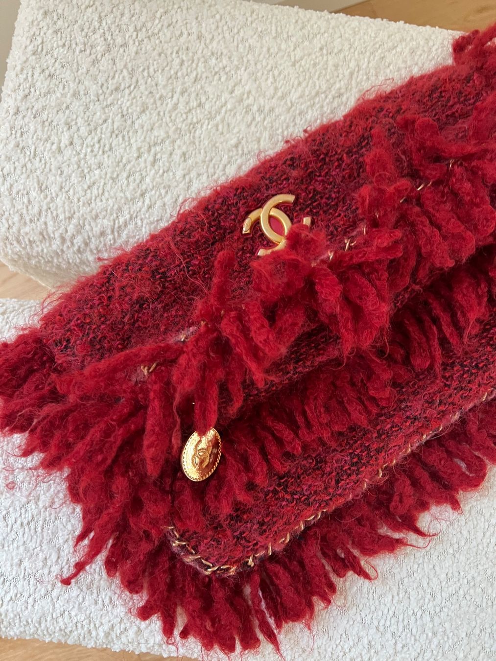 Chanel Taschen: Pochette Chanel en tweed – Gebraucht aus Lutry von roxypoxy