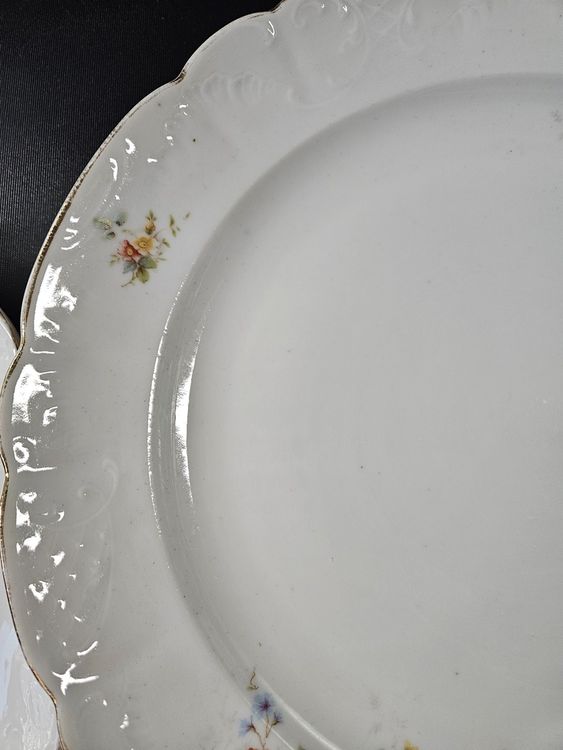 Servierteller, Präsentierteller Porzellan geschwungen Rosen (Gebraucht ...