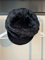 Fake Fur Hut / Baker Boy Mütze Damen Schwarz Kunstfell