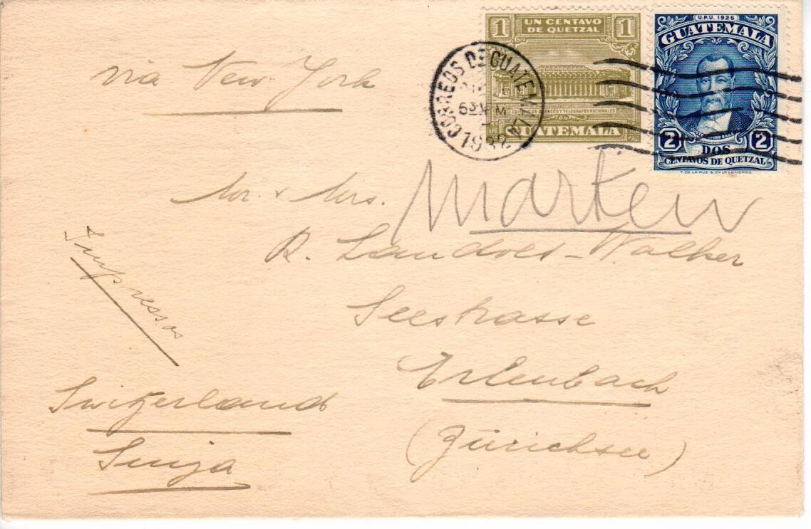 Tutti i francobolli: Brief, Guatemala 1932 nach Erlenbach – Usato da Wolhusen venduto da Curver9