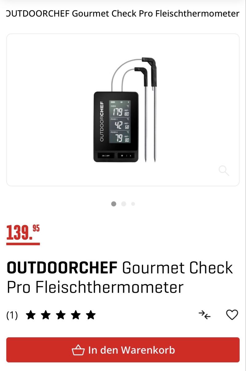 Outdoorchef Sonstiges für Haushalt & Wohnen: OUTDOORCHEF Gourmet Check Pro Fleischthermometer – Neu und originalverpackt aus Horgen von d.k77 1