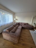 Ecksofa gross - Cordstoff braun/taupe