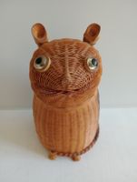 Vintage Shanghai Handicrafts Korb Hase 1970er Boho