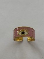 Ring Verstellbar Edelstahl Pink Augendesign Neu