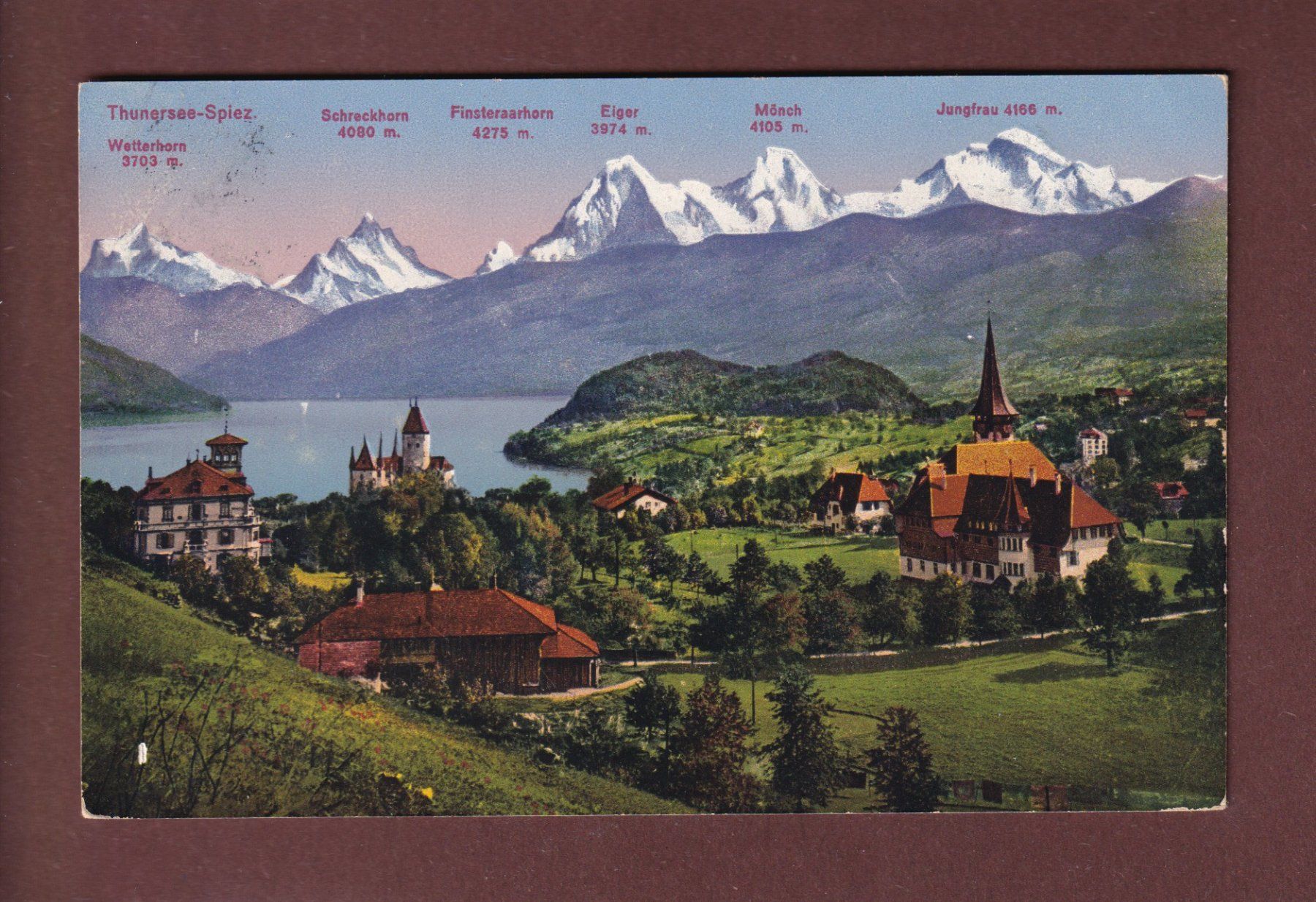 Ansichtskarten: SPIEZ - Teilansicht - 1917 – Gebraucht aus Pully von nicecards-shop