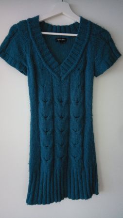 Blaues Strickkleid XS von Chicorée