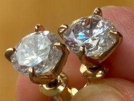Luxus Elegante Ohrstecker Ohrschmuck Farbe: Gold/Weiss