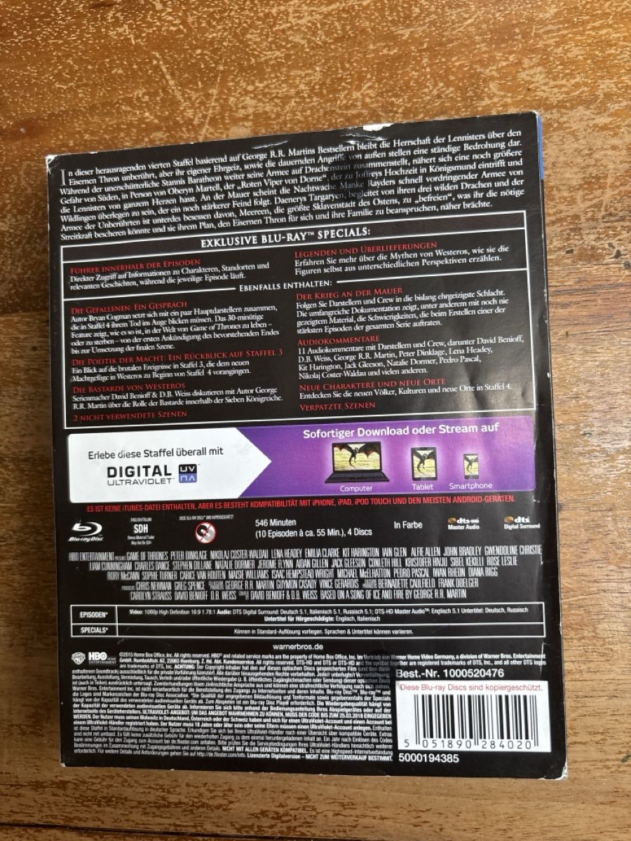 Tutti i DVDs: Game of Thrones: Staffel 4 Blu-ray – Usato da Bern venduto da nic_7mr6 1