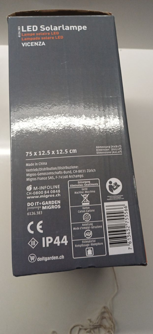 Migros Ghirlande e barre luminose: Lampada solare LED Vicenza nuova – Nuovo (secondo la descrizione) da Origlio venduto da pao_lsz5 1
