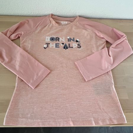 Langarmshirt Mädchen Grösse 128 rosa B0RN IN THE ALPS