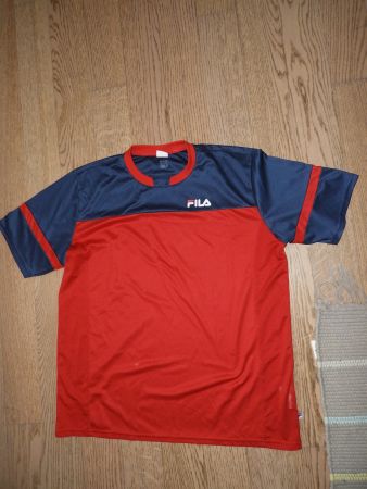Fila Herren-T-Shirt kurzarm rot/blau Grösse XL