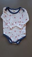 Body 3-6m FRESK Blumen Bio Baumwolle weiss blau rot