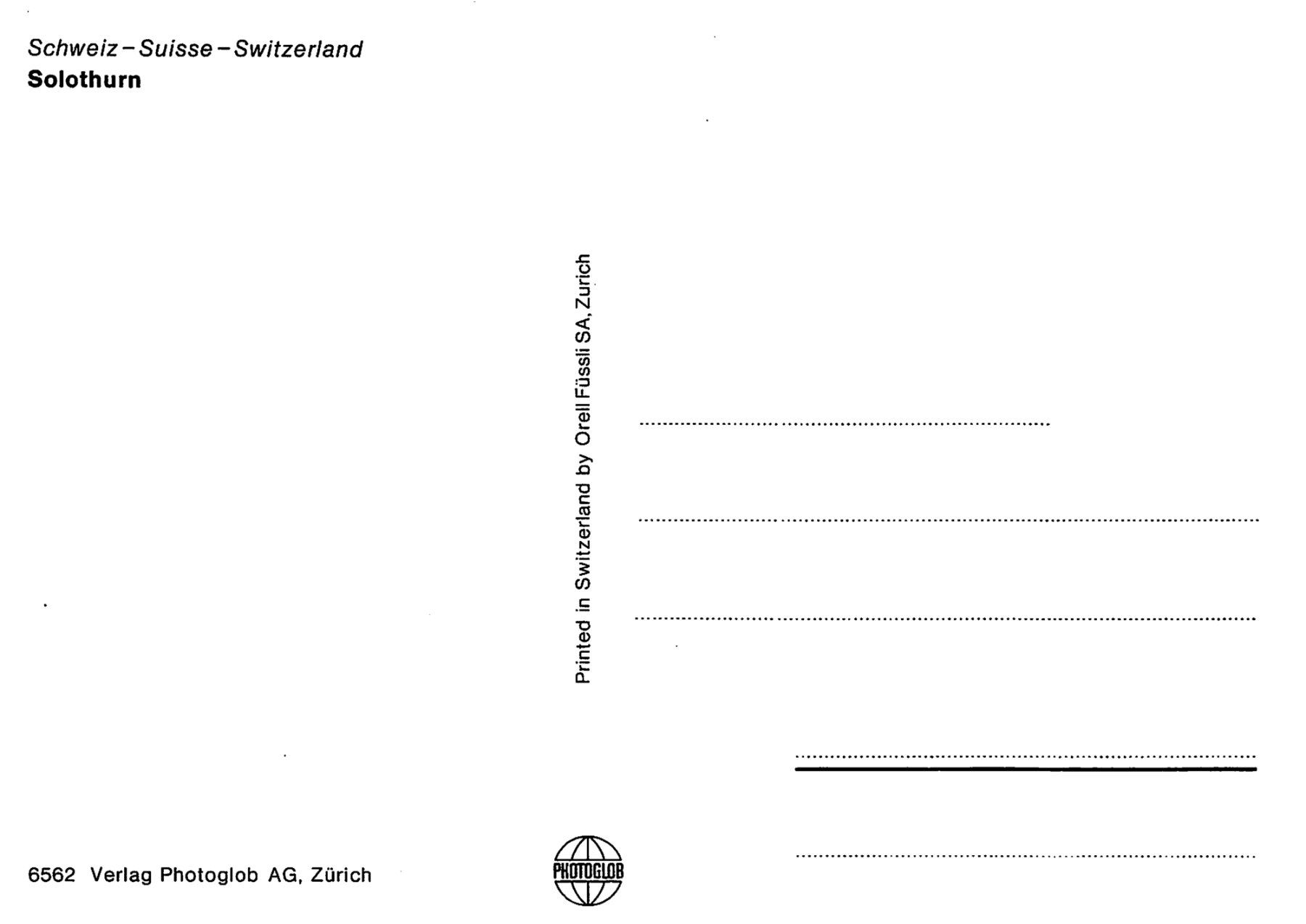 Ansichtskarten: SO - Solothurn – Gebraucht aus Ottikon b.Kemptth. von Neptun1974 1