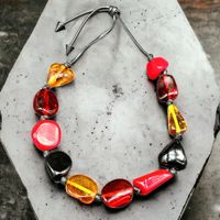 Grand collier SOBRAL Inverno 11 perles en bakélite d'ambre