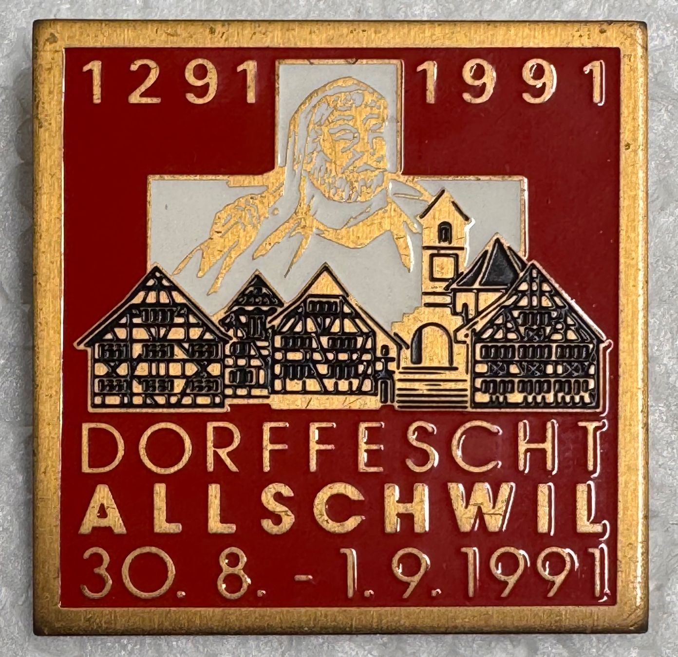 Placchette & Badge: Abzeichen, Allschwil Dorffescht 1291-1991 – Usato da Andwil SG venduto da Ariisa1234