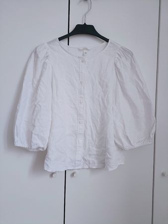 Camicia bianca maniche a sbuffo, taglia XS