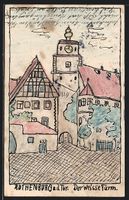 Handgemalt: Rothenburg /Tauber, Weisser 