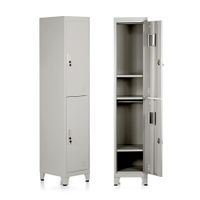 2x Garderoben Metallschrank Spinte 2 Türen grau 