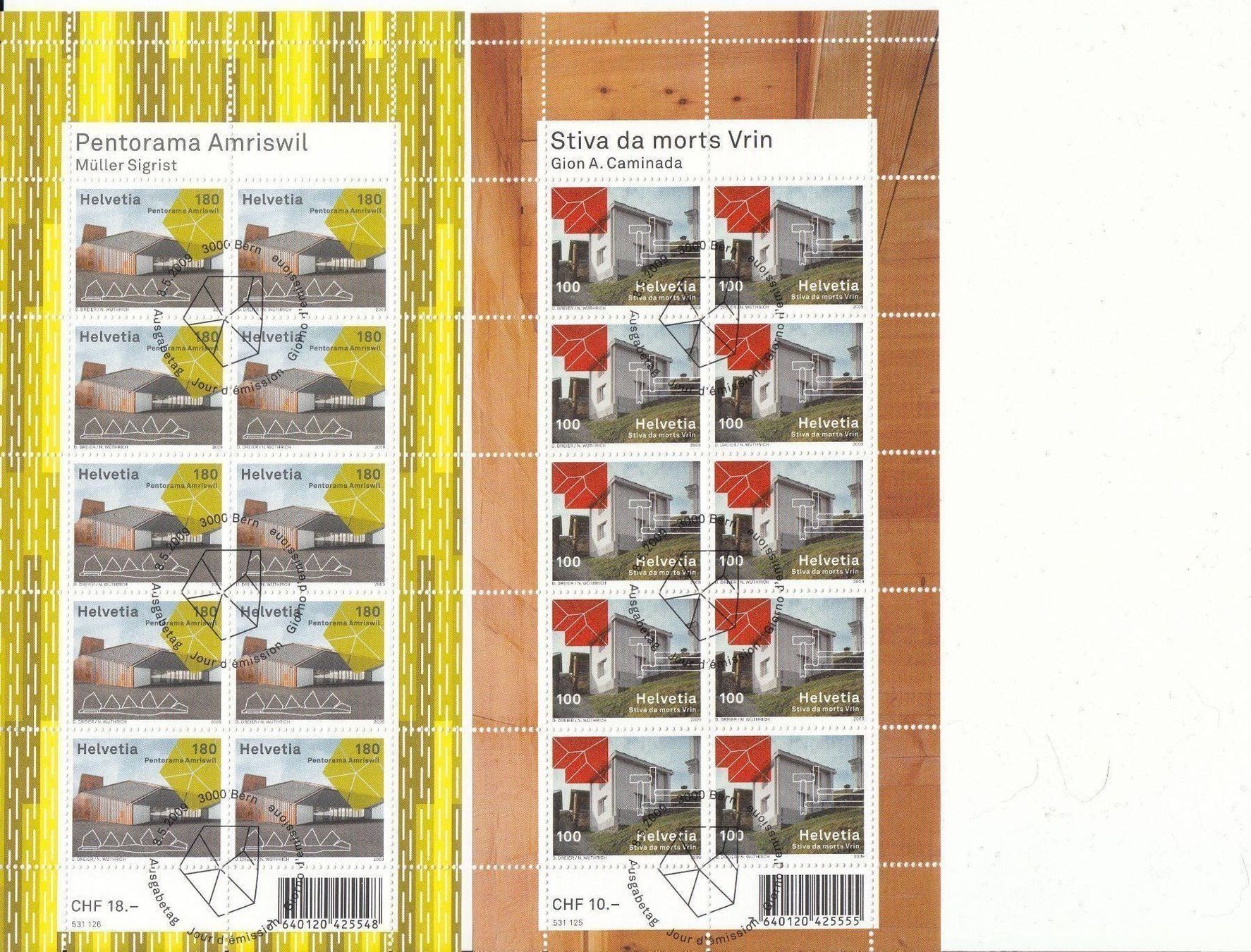 Tutti i francobolli: SBK 1314 - 1315 Kleinbogen mit ET – Usato da Bürglen TG venduto da StampGraf