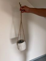 Blumentopf Beton Hängend mit Seil Deko 