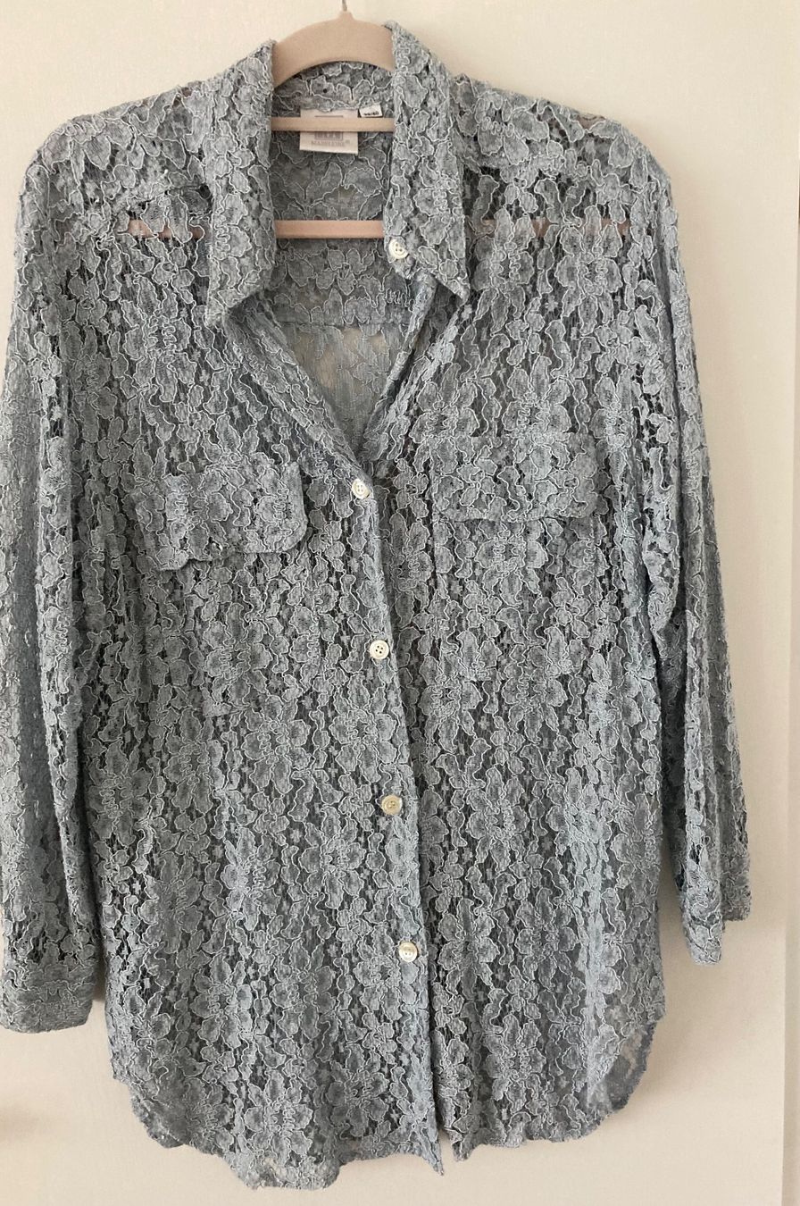 Camicette: hellblaue Spitzenbluse mit Top von Madeleine Gr. 38/40 – Nuovo (secondo la descrizione) da Grüt (Gossau ZH) venduto da Air8k3m 1