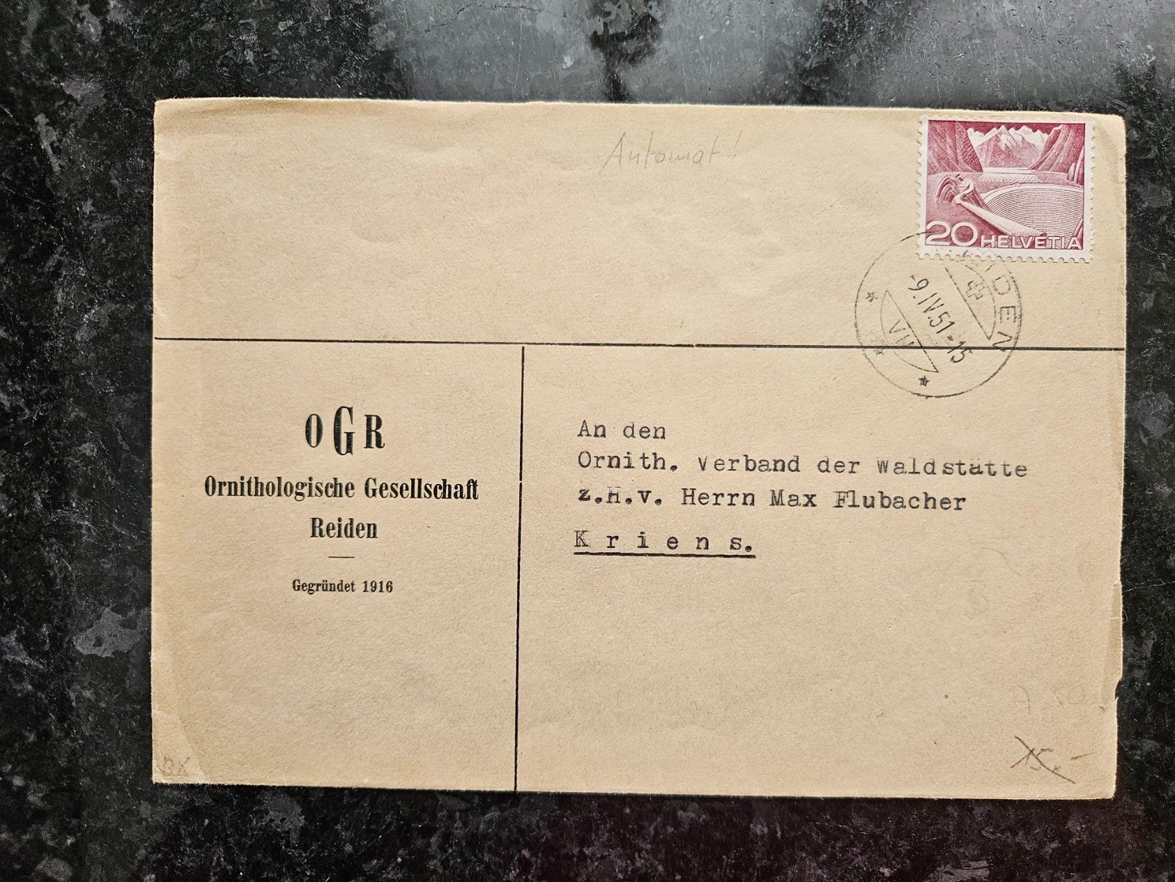 Tutti i francobolli: Brief mit 301 Automat ab 2.-- – Usato da Buttikon SZ venduto da Marcelr