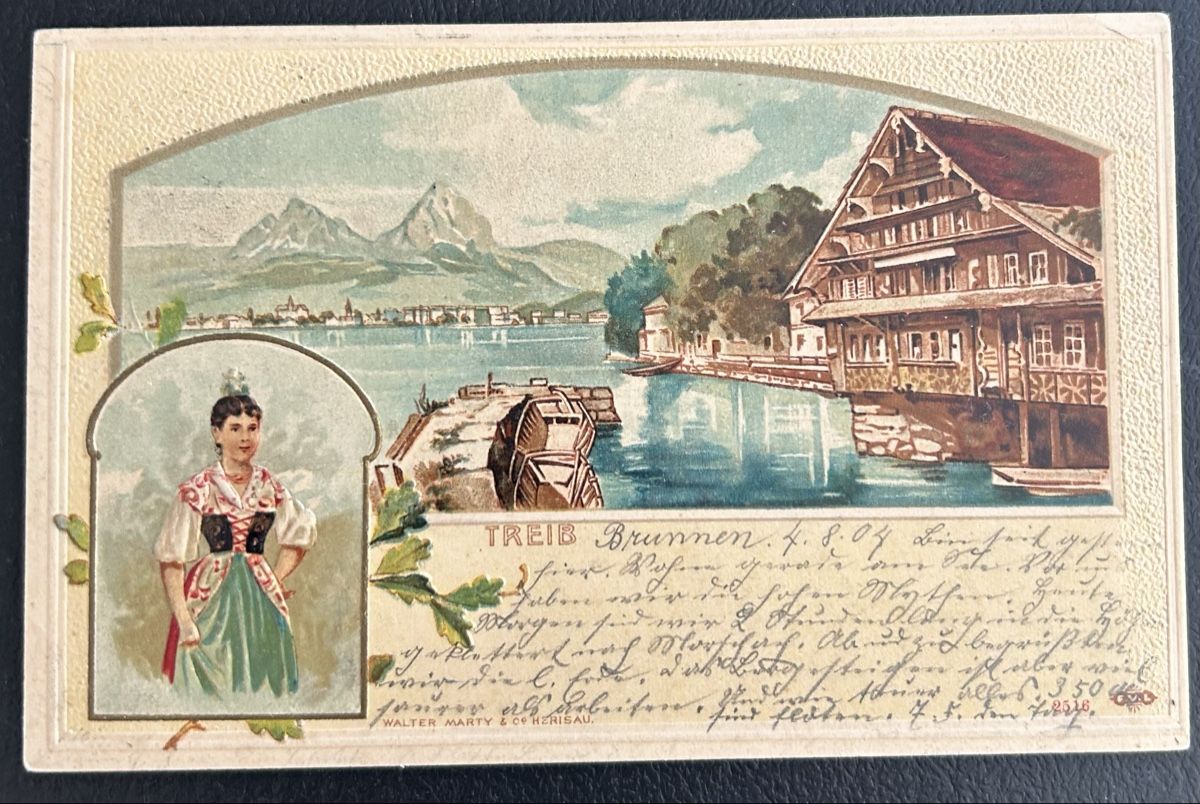 Cartoline postali: Prägekarte Treib mit Brunnen  – Usato da Horw venduto da Tellbub