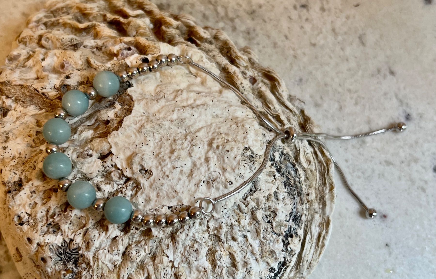 Armbänder & -reifen: Armketteli 925 Silber Amazonit Kugeln und Silberkugeln – Neu (gemäss Beschreibung) aus Bern von Jiffy