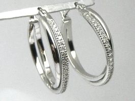 grosse Ohrringe Creolen doppelt Silber 925 + MP