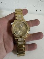 Armbanduhr Guess Gold Edelstahl mit Steinen gebraucht